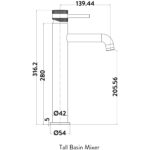 Scudo Core Tall Mono Basin Mixer Tap Brushed Brass