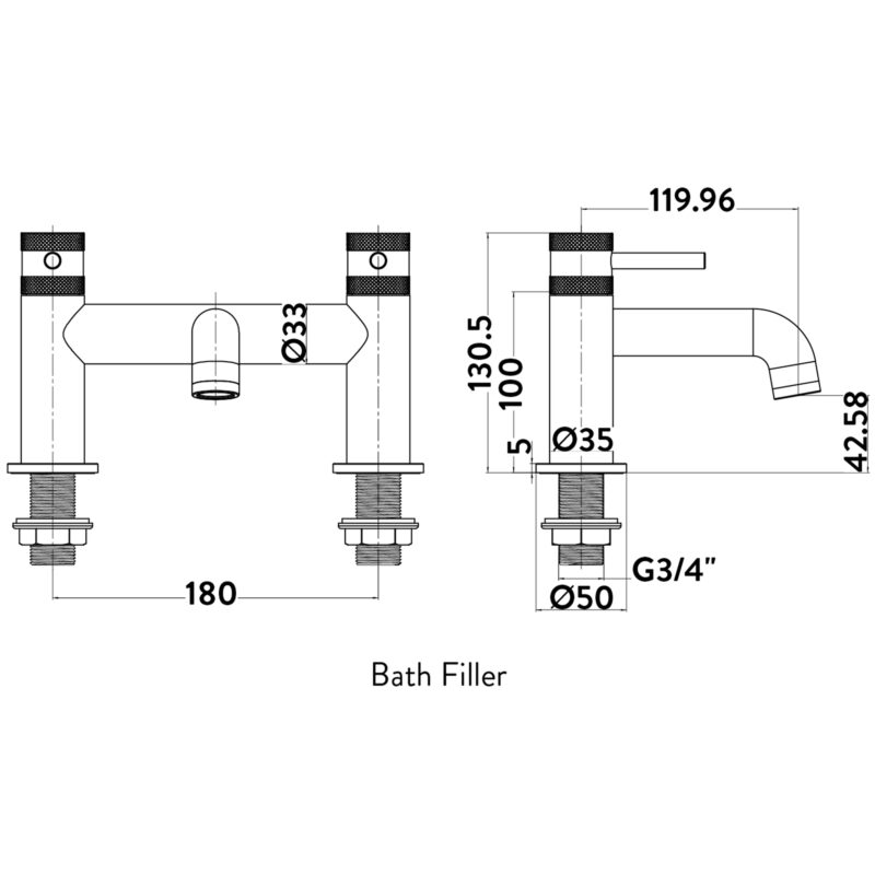 Scudo Core Bath Filler Tap Chrome