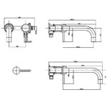 Scudo Core Wall Mounted Basin Tap Chrome
