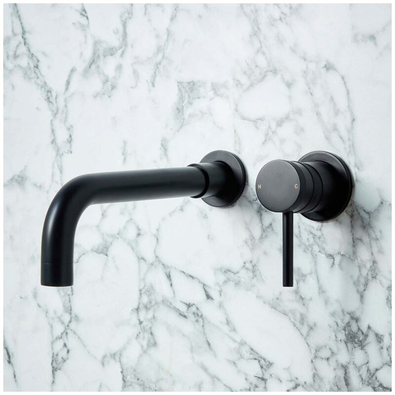 Scudo Core Wall Mounted Basin Tap Black