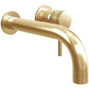 Scudo Core Wall Mounted Basin Tap Brushed Brass