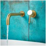 Scudo Core Wall Mounted Basin Tap Brushed Brass