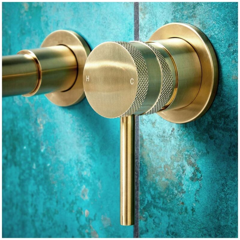 Scudo Core Wall Mounted Basin Tap Brushed Brass