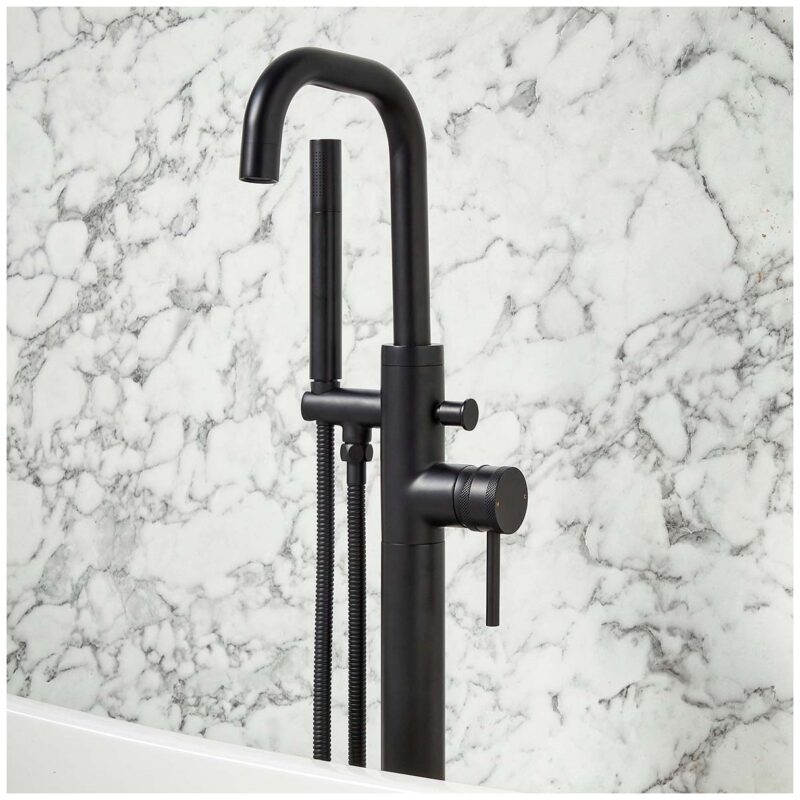 Scudo Core Freestanding Bath Shower Mixer Tap Black
