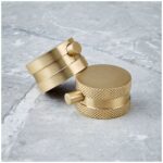 Scudo Core Round Brushed Brass Bar Shower with Rigid Riser