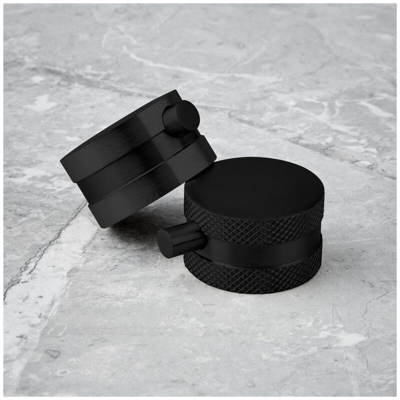Scudo Core Round Black Concealed Shower Set with Handset & Fixed Head