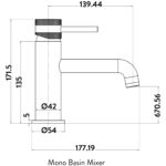 Scudo Core Mono Basin Mixer Tap Gunmetal