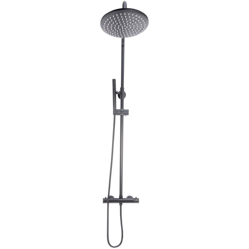 Scudo Core Round Gunmetal Bar Shower with Rigid Riser Scudo Core Round Gunmetal Bar Shower with Rigid Riser