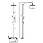 Scudo Core Round Gunmetal Bar Shower with Rigid Riser