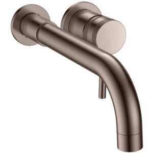 Scudo Core Wall Mounted Basin Tap Brushed Bronze