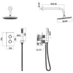 Scudo Core Round Brushed Bronze Shower Set with Handset & Fixed Head