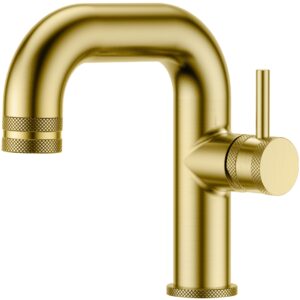 Scudo Core Side Lever Mono Basin Mixer Tap Brushed Brass