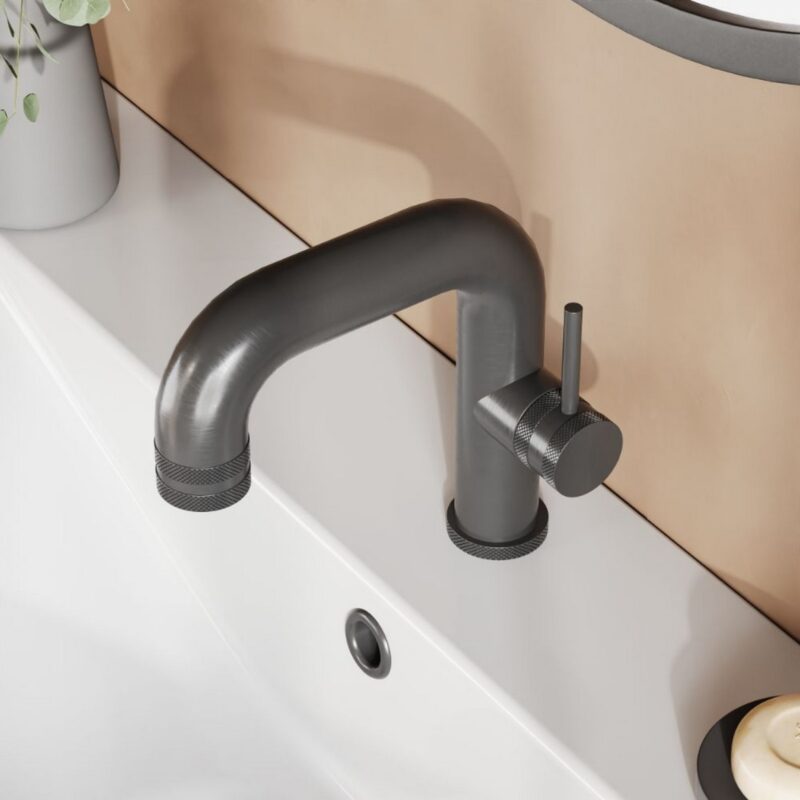 Scudo Core Side Lever Mono Basin Mixer Tap Gunmetal