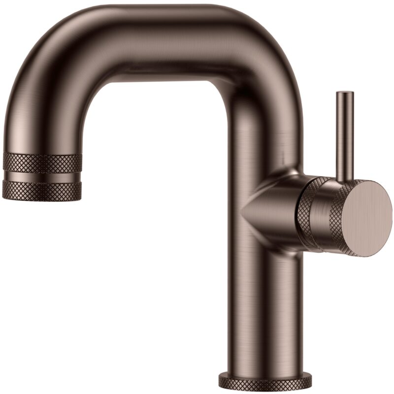 Scudo Core Side Lever Mono Basin Mixer Tap Brushed Bronze