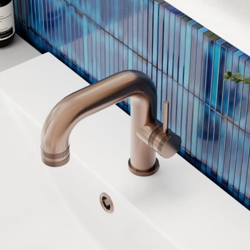 Scudo Core Side Lever Mono Basin Mixer Tap Brushed Bronze