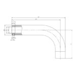 Scudo Core 140mm Short Wall Basin Spout Matt Black