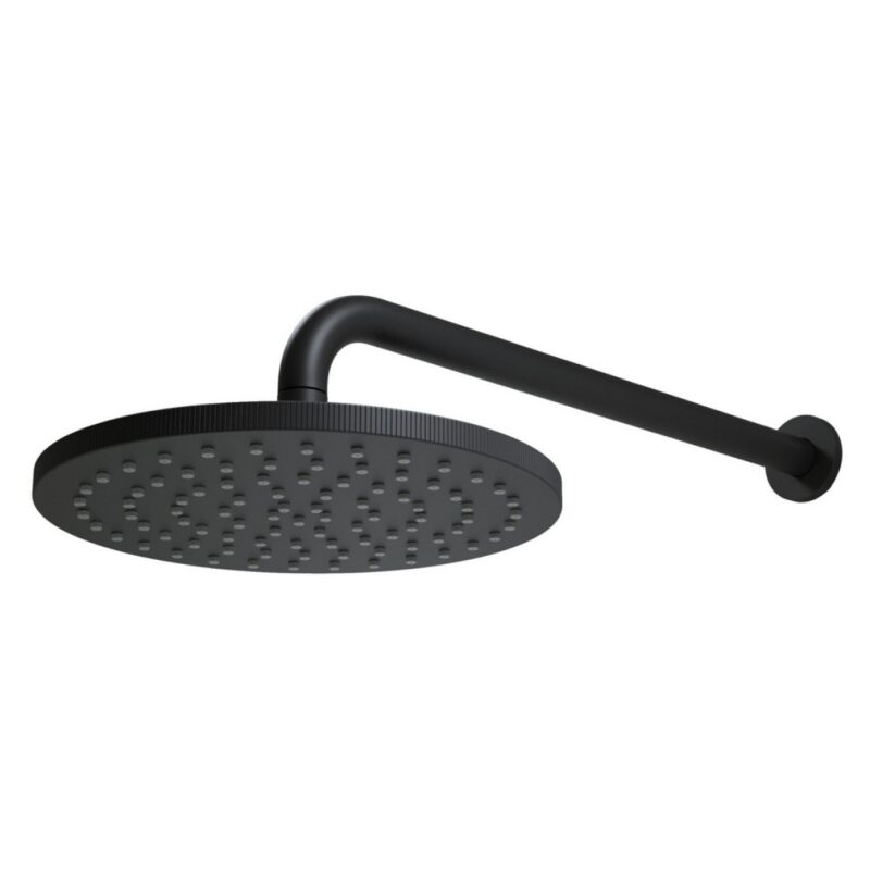 Scudo Core Round Shower Arm & Head Matt Black