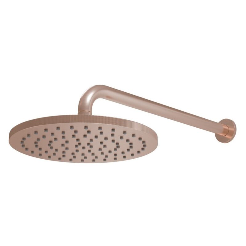 Scudo Core Round Shower Arm & Head Brushed Bronze