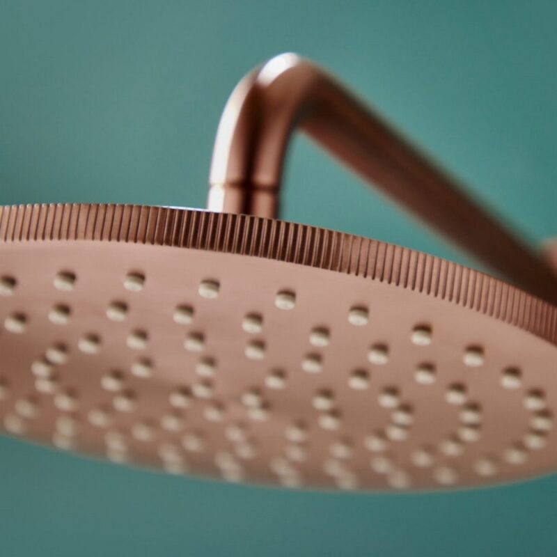 Scudo Core Round Shower Arm & Head Brushed Bronze