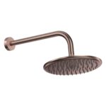 Scudo Round Shower Arm & Head Brushed Bronze