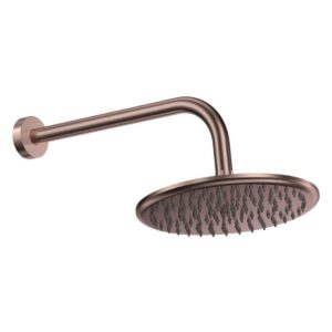 Scudo Round Shower Arm & Head Brushed Bronze