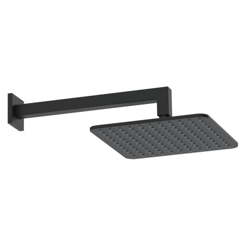 Scudo Square Shower Arm & Head Matt Black