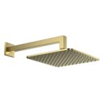 Scudo Square Shower Arm & Head Brushed Brass
