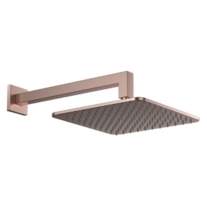 Scudo Square Shower Arm & Head Brushed Bronze