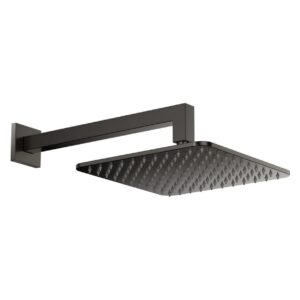 Scudo Square Shower Arm & Head Gunmetal