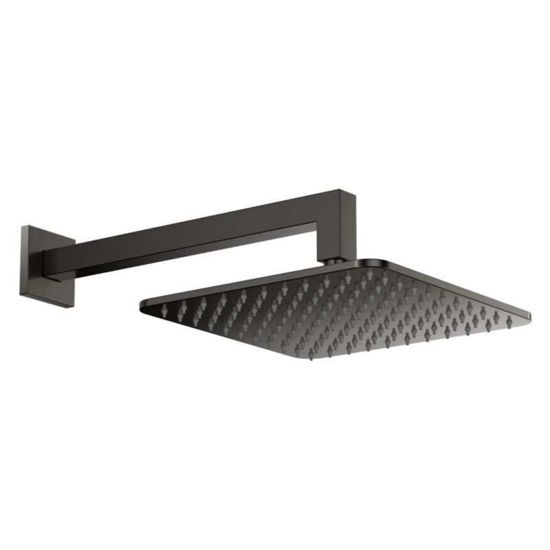 Scudo Square Shower Arm & Head Gunmetal