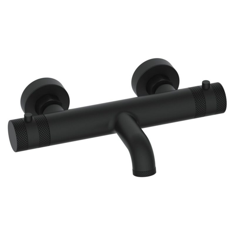 Scudo Core Thermostatic Wall Bath Filler Black Scudo Core Thermostatic Wall Bath Filler Black