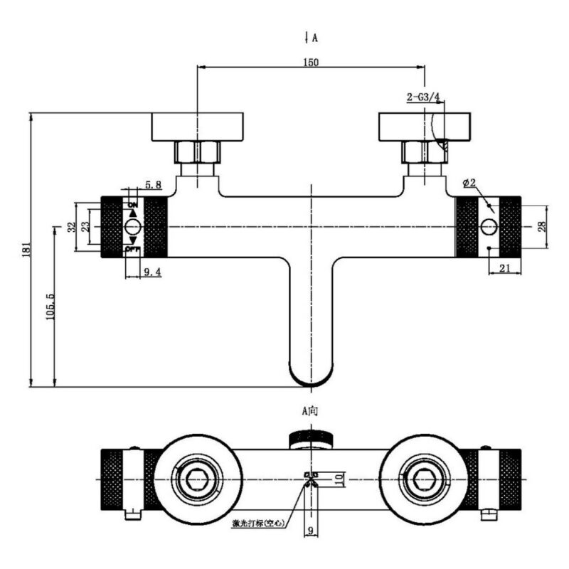 Scudo Core Thermostatic Wall Bath Filler Black