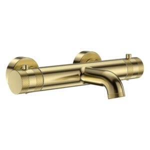 Scudo Core Thermostatic Wall Bath Filler Brushed Brass