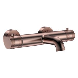 Scudo Core Thermostatic Wall Bath Filler Brushed Bronze