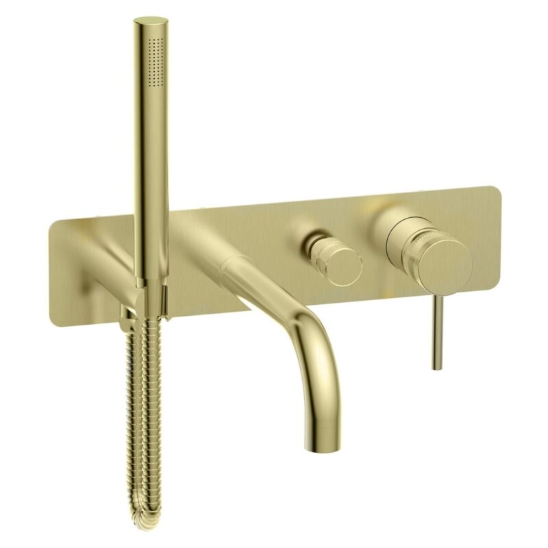 Scudo Core Wall Bath Shower Mixer Brushed Brass Scudo Core Wall Bath Shower Mixer Brushed Brass
