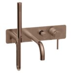 Scudo Core Wall Bath Shower Mixer Brushed Bronze