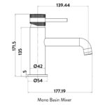 Scudo Core Mono Basin Mixer Tap Brushed Nickel