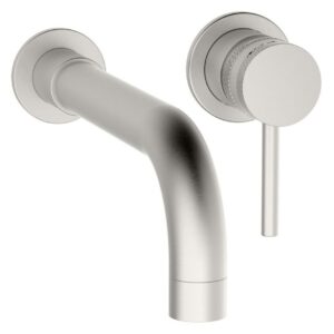 Scudo Core Wall Mounted Basin Mixer Tap Brushed Nickel