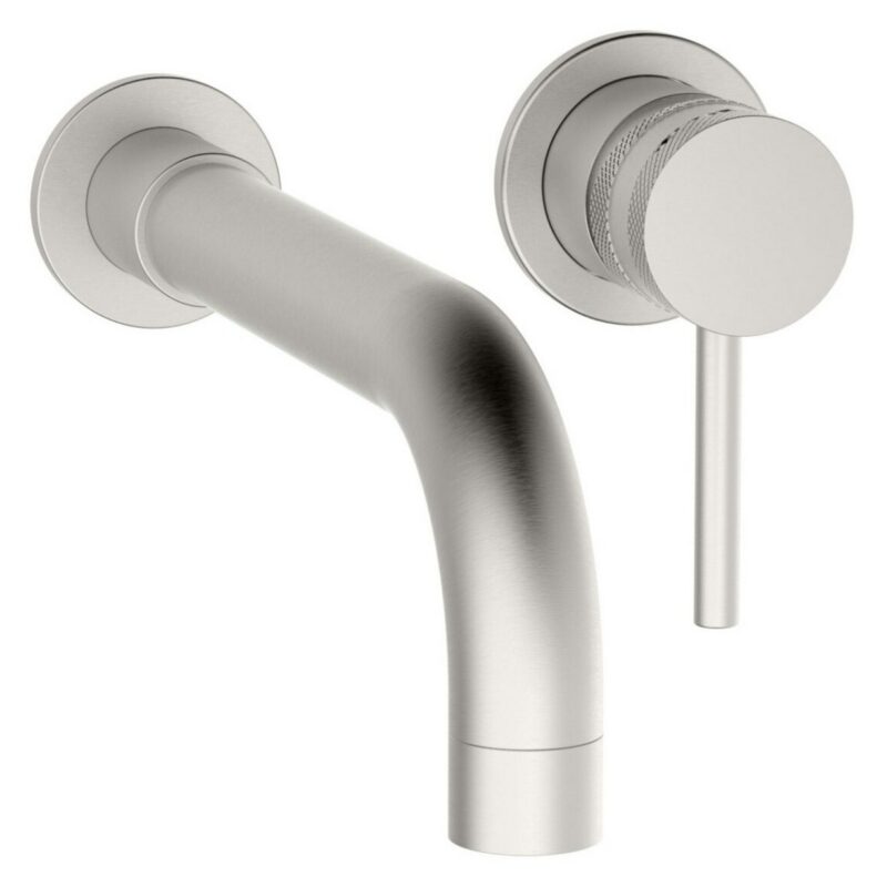 Scudo Core Wall Mounted Basin Mixer Tap Brushed Nickel Scudo Core Wall Mounted Basin Mixer Tap Brushed Nickel