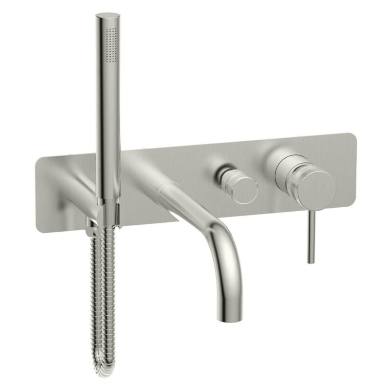 Scudo Core Wall Bath Shower Mixer Tap Brushed Nickel Scudo Core Wall Bath Shower Mixer Tap Brushed Nickel