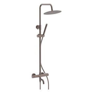 Scudo Core Round Bath Filler Wall Mounted Shower Bronze