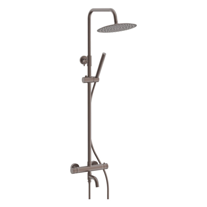 Scudo Core Round Bath Filler Wall Mounted Shower Bronze