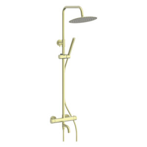 Scudo Core Round Bath Filler Wall Mounted Shower Brass