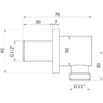 Scudo Chrome Square Wall Outlet Elbow