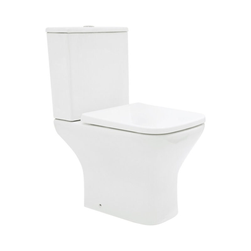 Scudo Porto Rimless Open Back Pan with Cistern & Wrap Over Seat