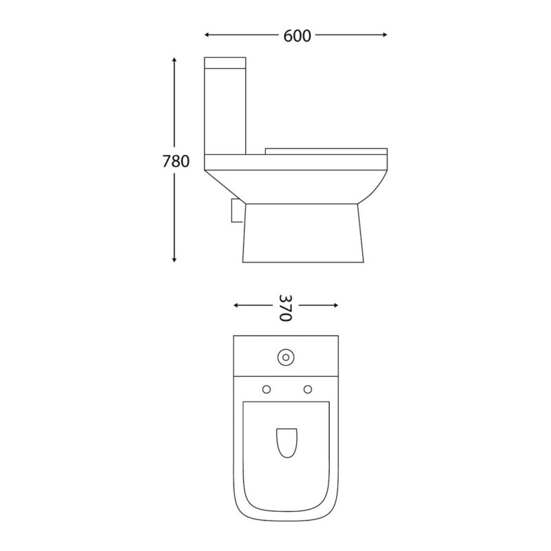 Scudo Porto Rimless Open Back Pan with Cistern & Wrap Over Seat