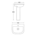 Scudo Porto 550mm Basin & Pedestal