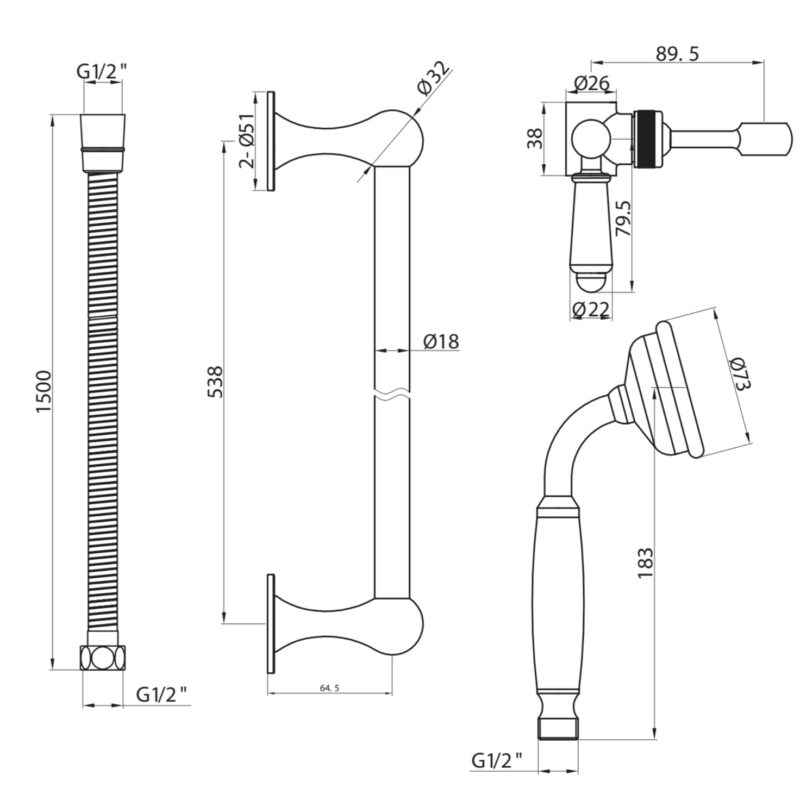 Scudo Traditional Riser Rail Kit