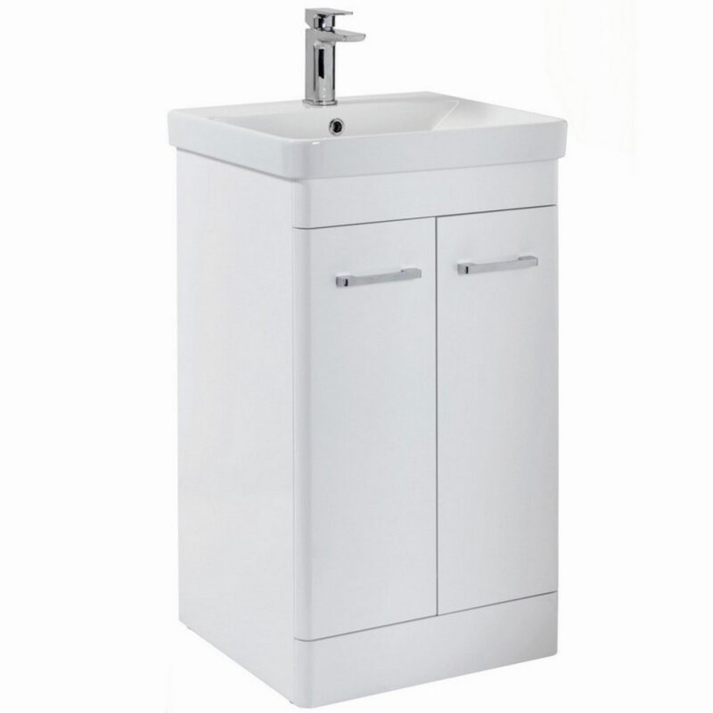 Scudo Rossini Floorstanding 500mm Vanity Unit & Basin Gloss White Scudo Rossini Floorstanding 500mm Vanity Unit & Basin Gloss White