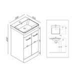 Scudo Rossini Floorstanding 500mm Vanity Unit & Basin Gloss White